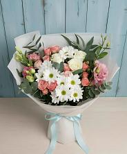 Букет цветов из:  Розы, Лизиантусы и Хризантемы в Ковылкино