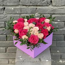 Цветочная композиция из Розы в коробке в Ковылкино
