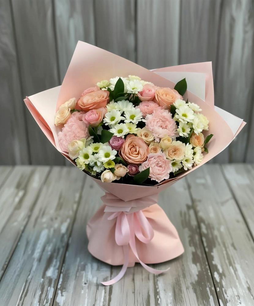 Букет цветов из: Гвоздики, Розы и Хризантемы в Ковылкино