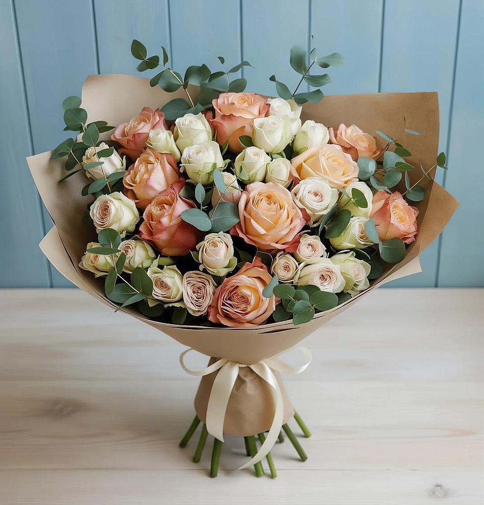 Букет цветов из: Альстромерии и Розы в Ковылкино