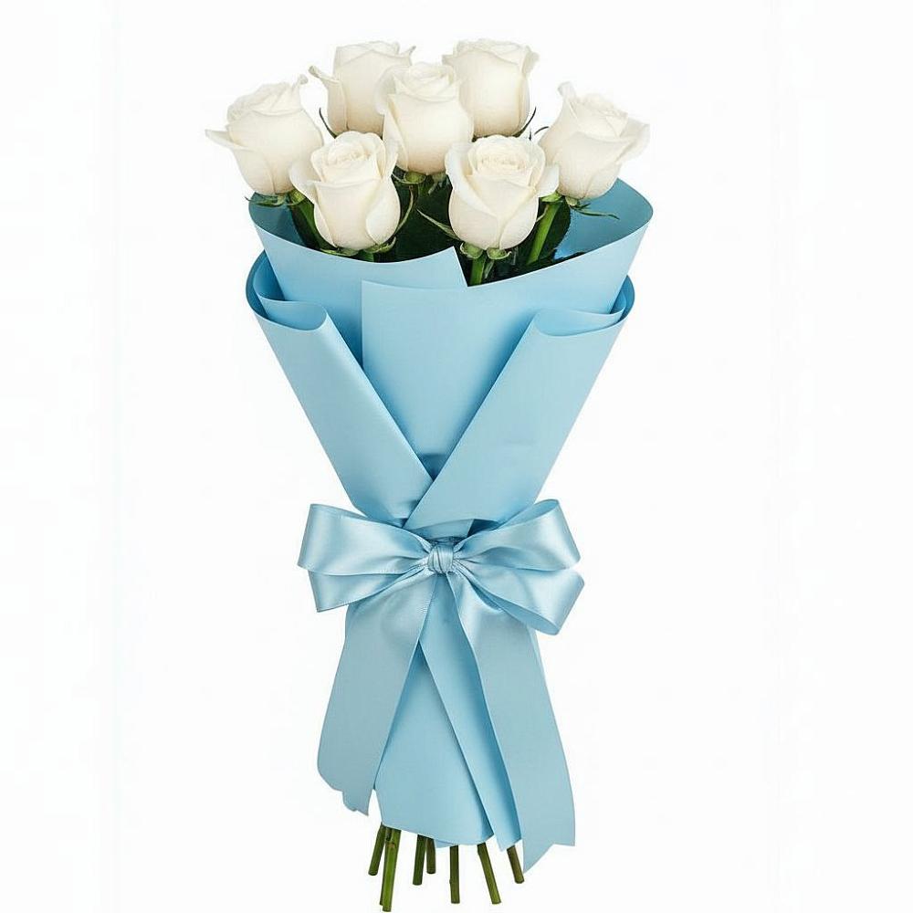 Букет 7 белых роз Проуд в Ковылкино