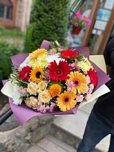Букет цветов из:  Герберы, Ромашки, Хризантемы, Розы и Подсолнухи #REPLACE_PRED# Ковылкино