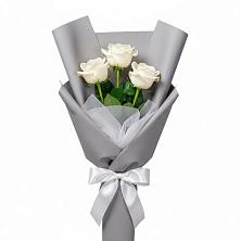 Букет 3 белые розы в Ковылкино