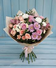 Букет цветов из:  Хризантемы, Розы и Альстромерии в Ковылкино