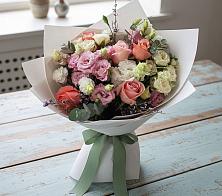 Букет цветов из:  Розы, Лизиантусы и Гвоздики в Ковылкино