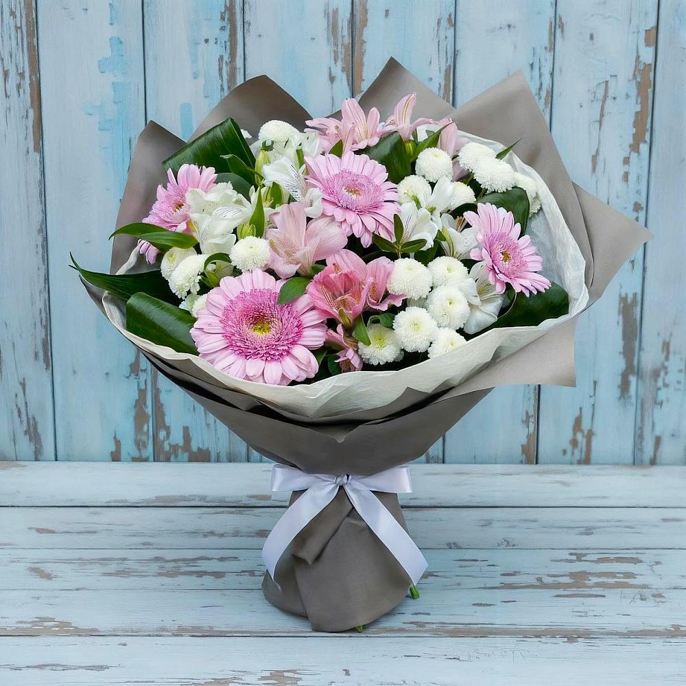 Букет цветов из: Герберы, Альстромерии и Хризантемы в Ковылкино