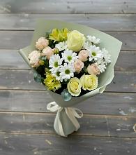Букет цветов из:  Альстромерии, Розы и Хризантемы в Ковылкино