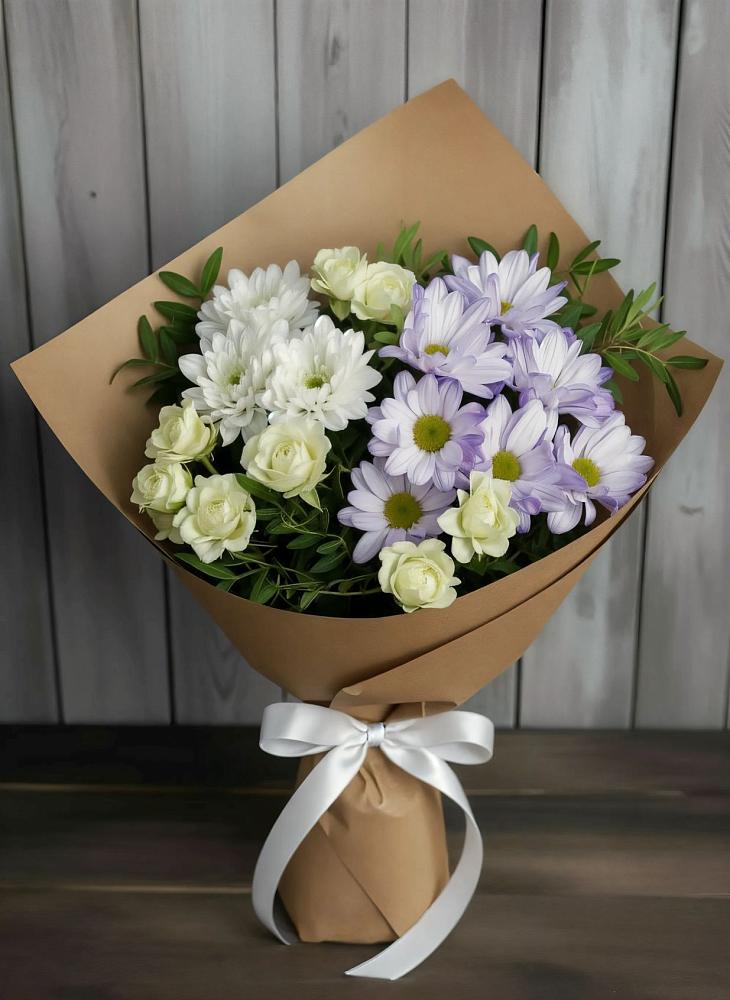 Букет цветов из: Хризантемы и Розы в Ковылкино